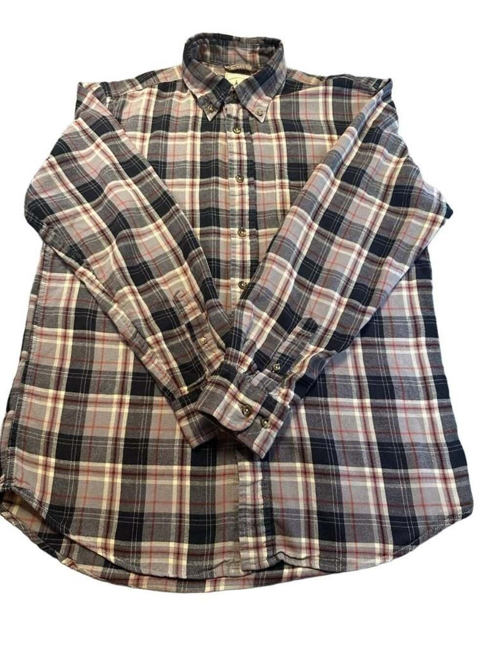 G.H. Bass & Co. Fireside Flannel Plaid Button Down Shirt Mens M Outdoors